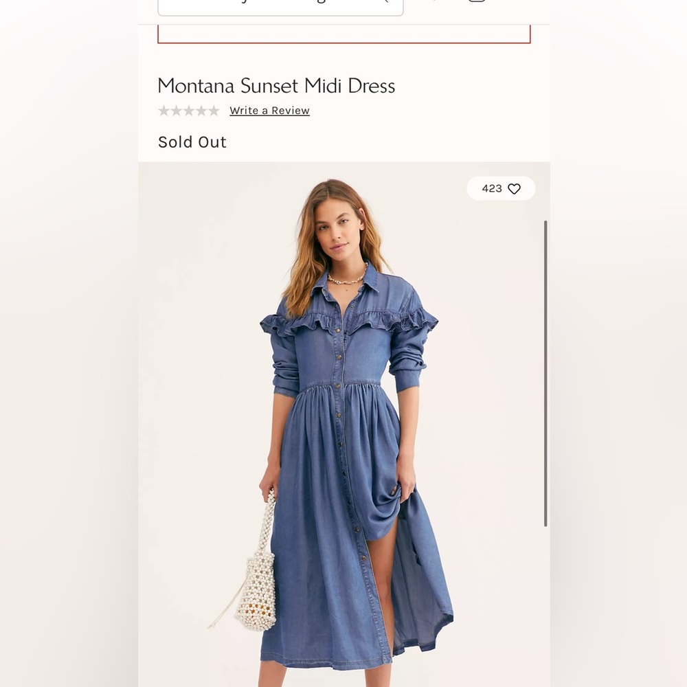Free People Montana Sunset Midi Dress, LARGE NWOT - Picture 2 of 6